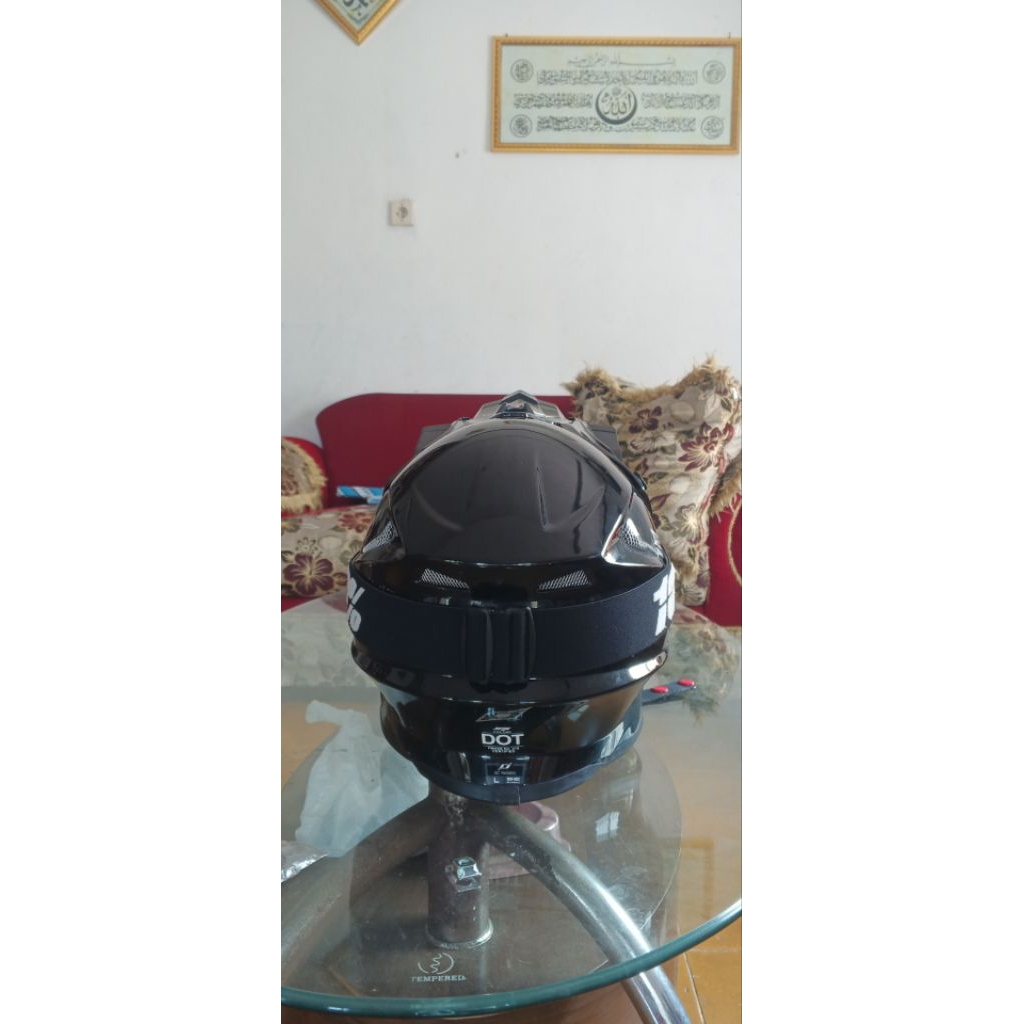 helm jpx cross hitam glosy