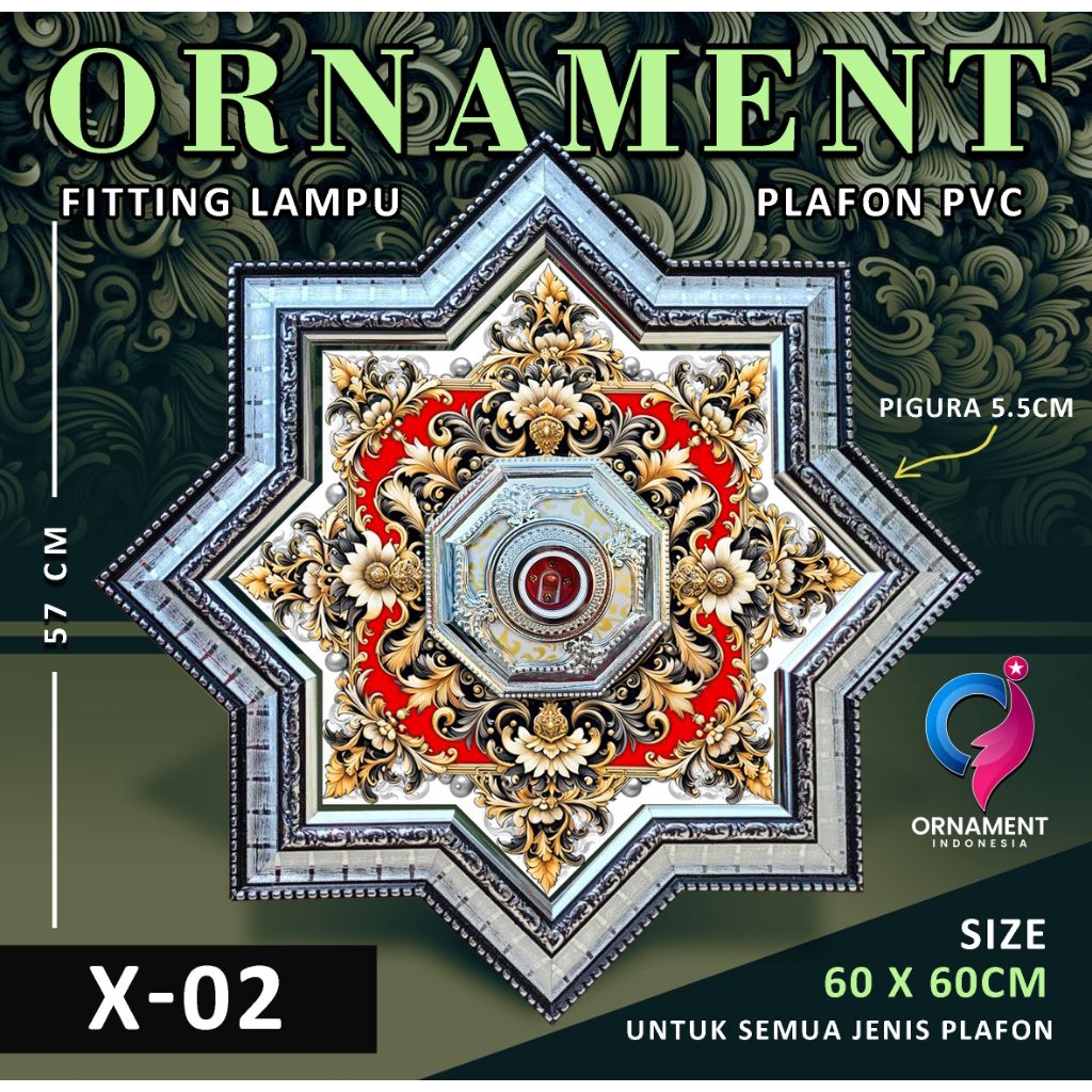 Ornamen Lampu Plafon Pvc Ukuran 60X60Cm Exclusive Pigura 6Cm Co