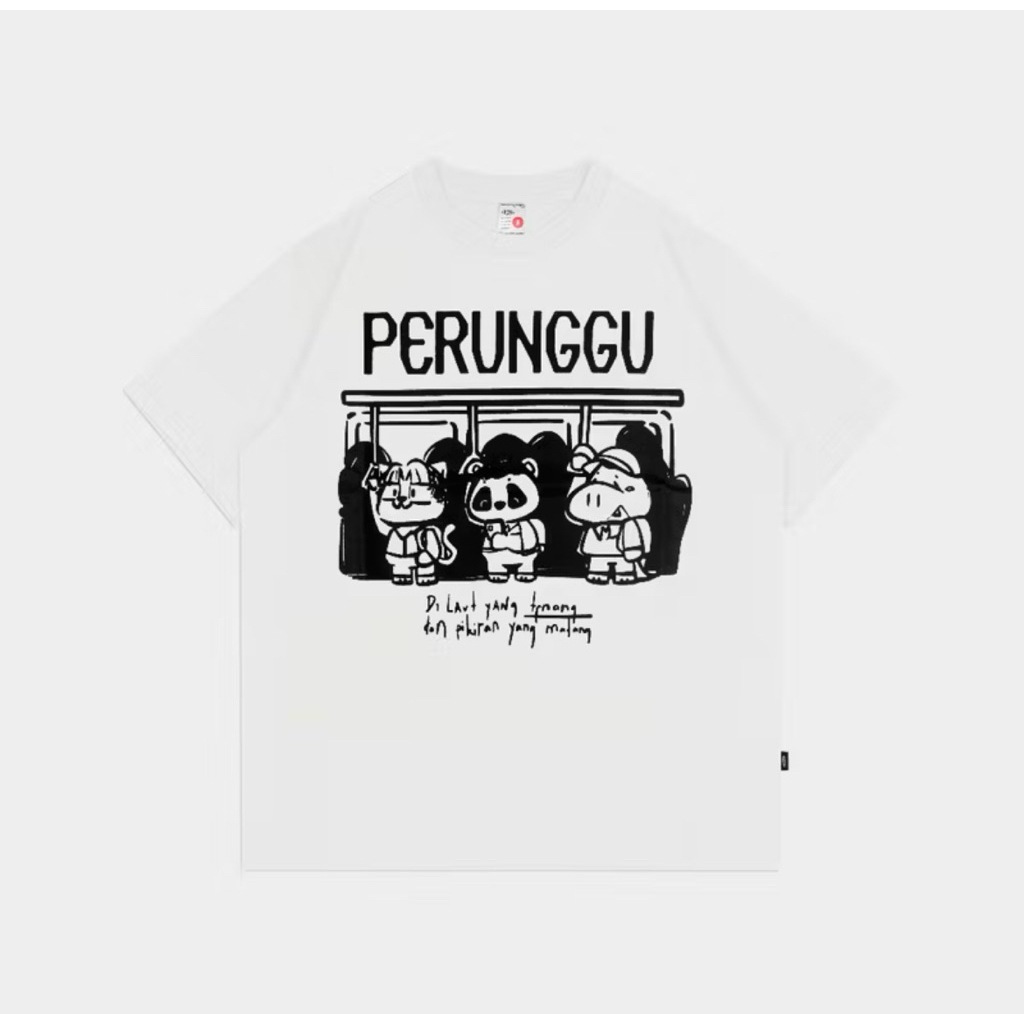 Kaos Merch Perunggu x CRSL Halt Tees White