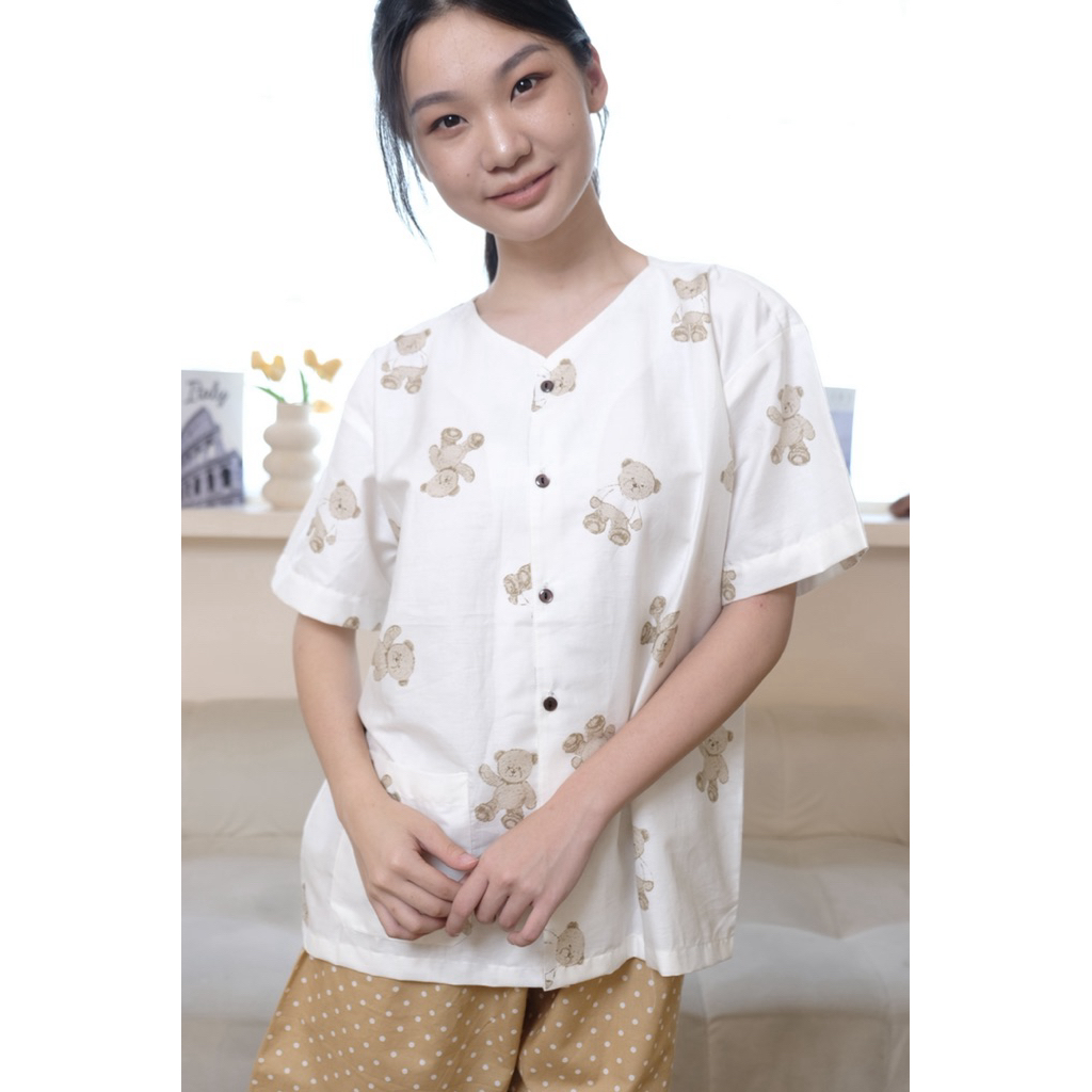 PIYAMA KATUN JEPANG TANPA KERAH CHARLIE BEAR