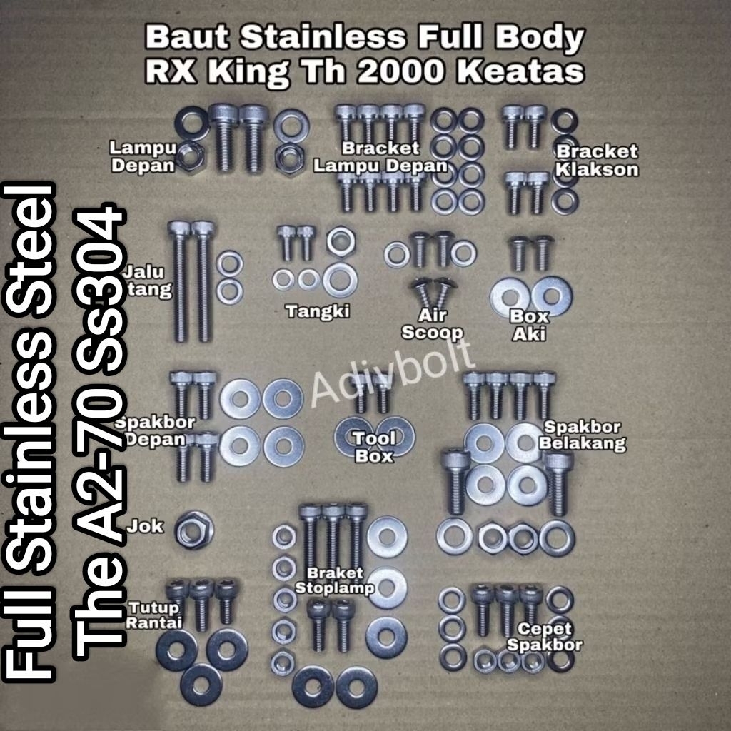 Baut Full Body RX KING Baut L Stainless Anti Karat THE 100% Stainless Steel