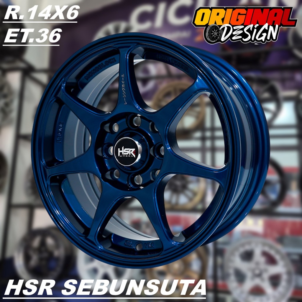 Velg Mobil HSR R14 Titanium Blue Sporty Type HSR SEBUNSUTA RING 14 PROMO
