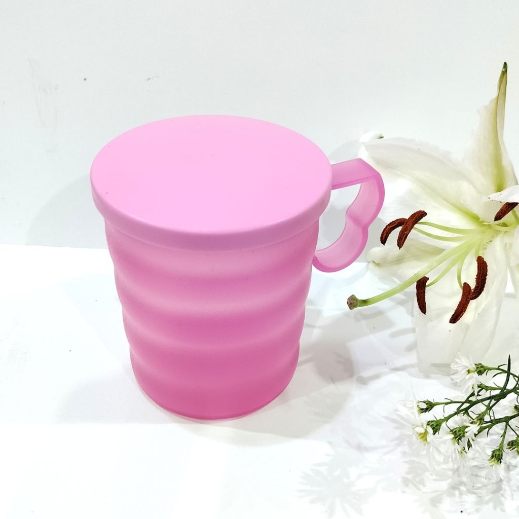 Tupperware Ori Crescendo Mug 350 ml Cangkir Gelas Pink