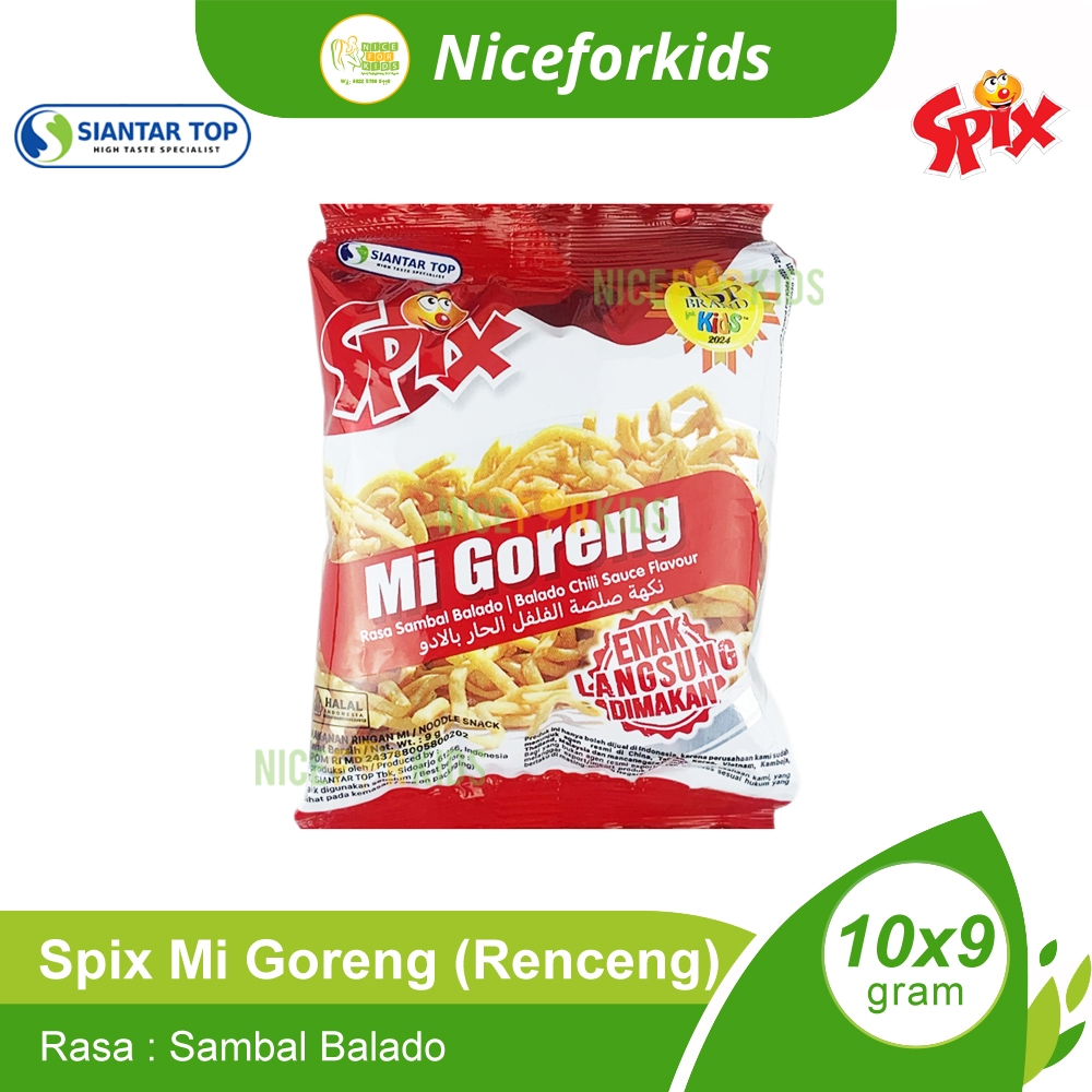 Spix Mi Goreng 9gr Renceng Isi 10 Sachet / Spix Mi Goreng 16gr / Snack Mi Langsung Makan / Noodle Sn