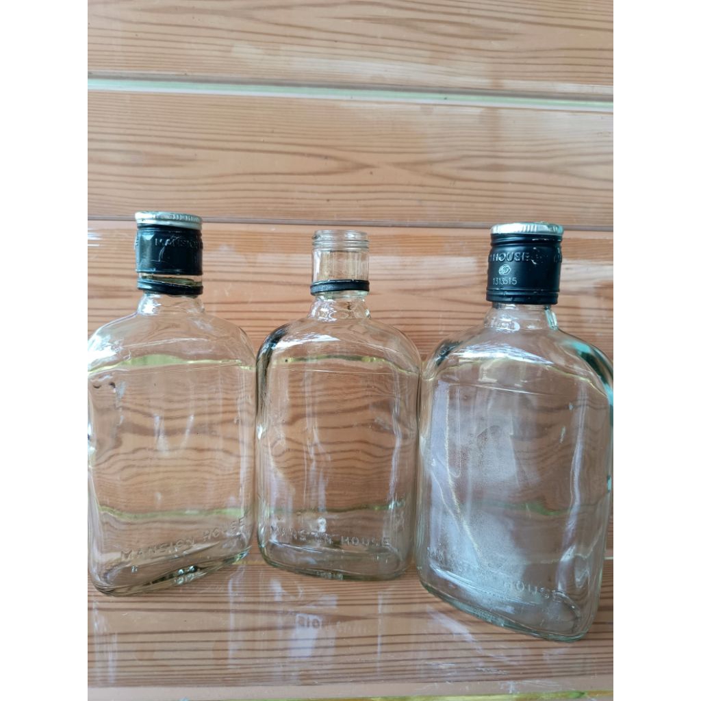 botol kaca beling gepeng 350 ml ikan cupang