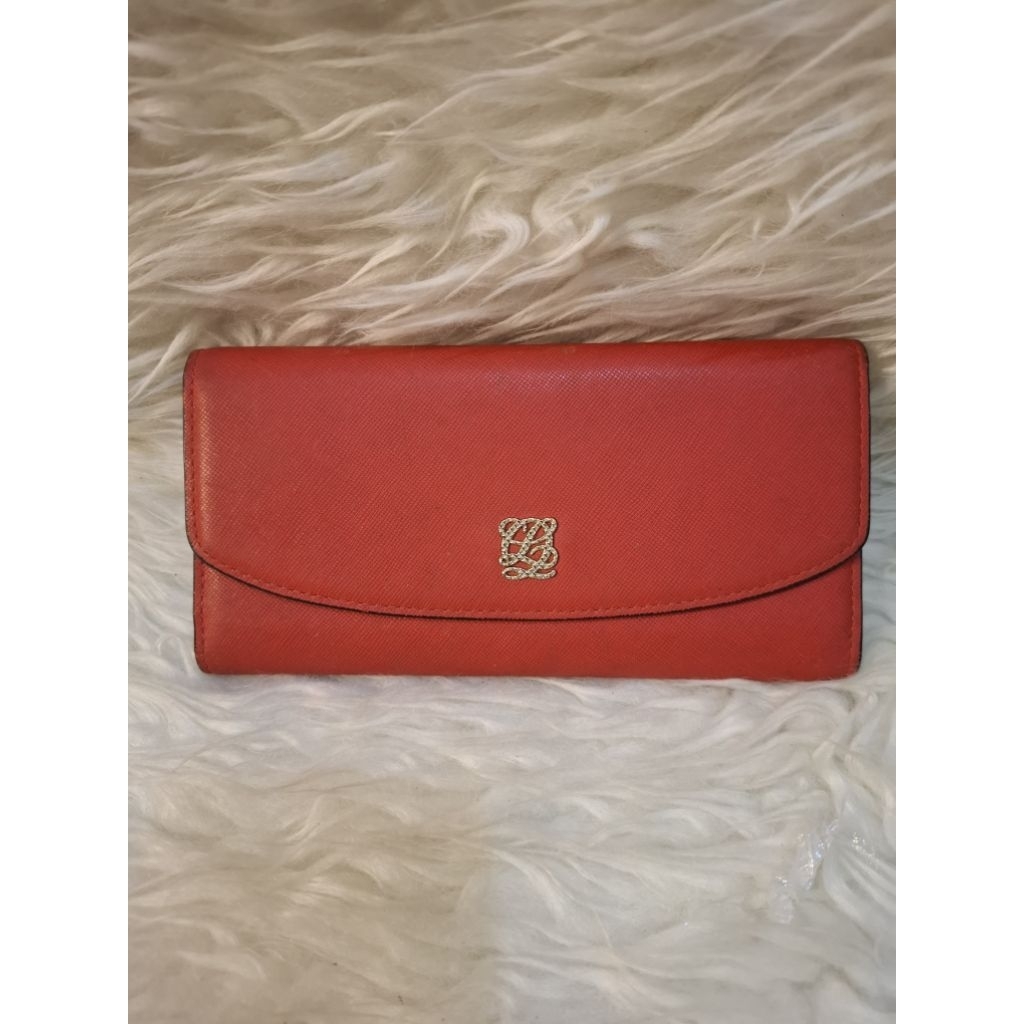 Dompet Wanita Louis Quartos Merah / Dompet Panjang Wanita LQ Preloved Kulit Asli / Dompet Panjang Li