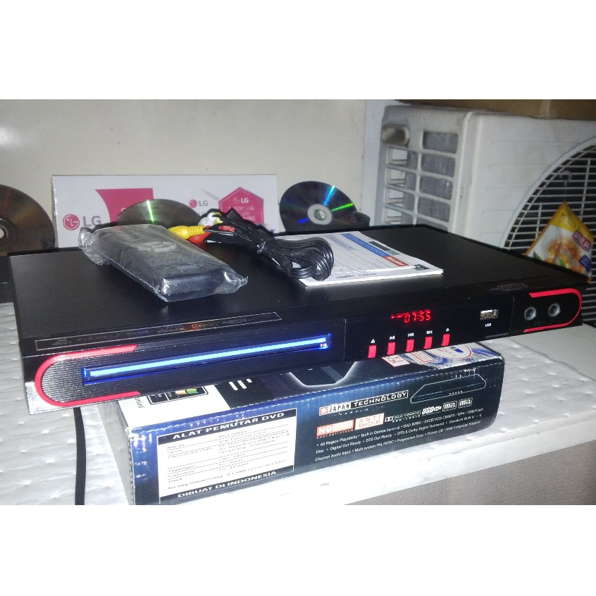 ALAT PEMUTAR DVD PLAYER NEO RB KARAOKE DOUBLE LUBANG MIC USB UPSCALING GAMBAR HALUS