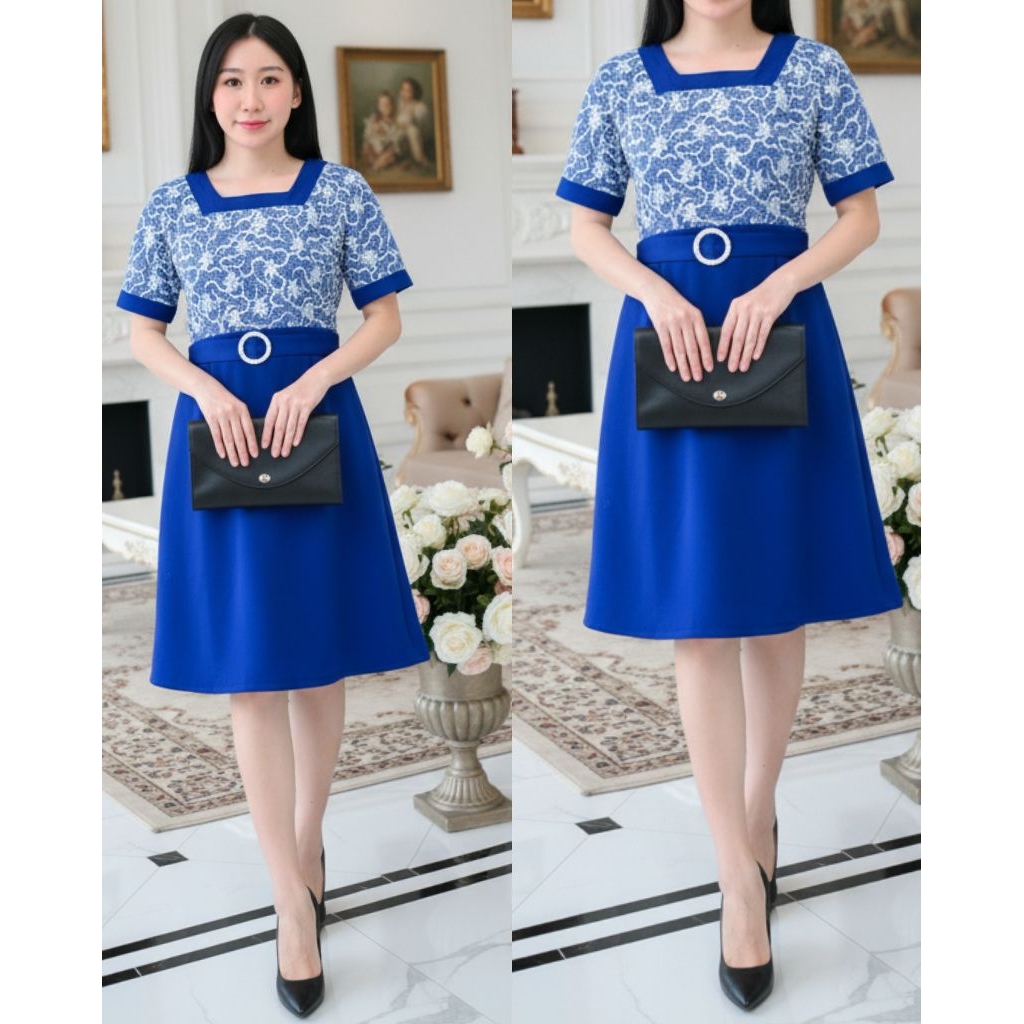 Dress Scuba Brokat premium