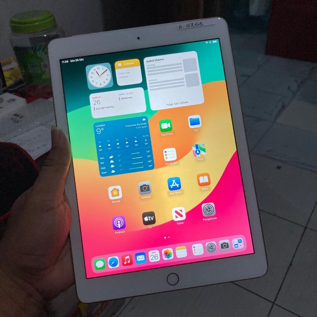 IPAD 6 128GB BUKAN BYPASS WIFI CELL GOLD (2)