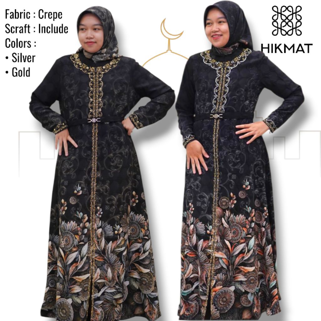 [NEW] A202532 - Abaya Hikmat Fashion Original set Hijab