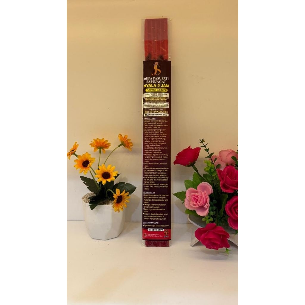 DUPA NYALA 5 JAM PASUPATI SASET, ISI 5 STIK DUPA (AROMA GAHARU)