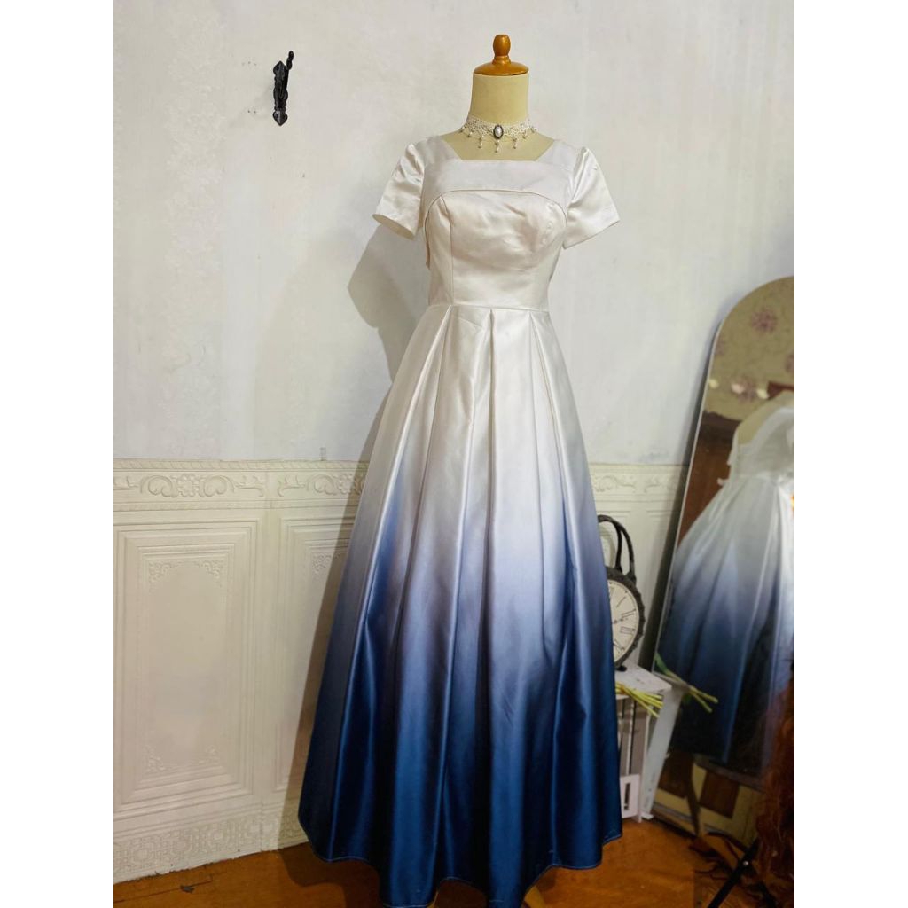 dress pesta korea gradasi / dress pesta bridal
