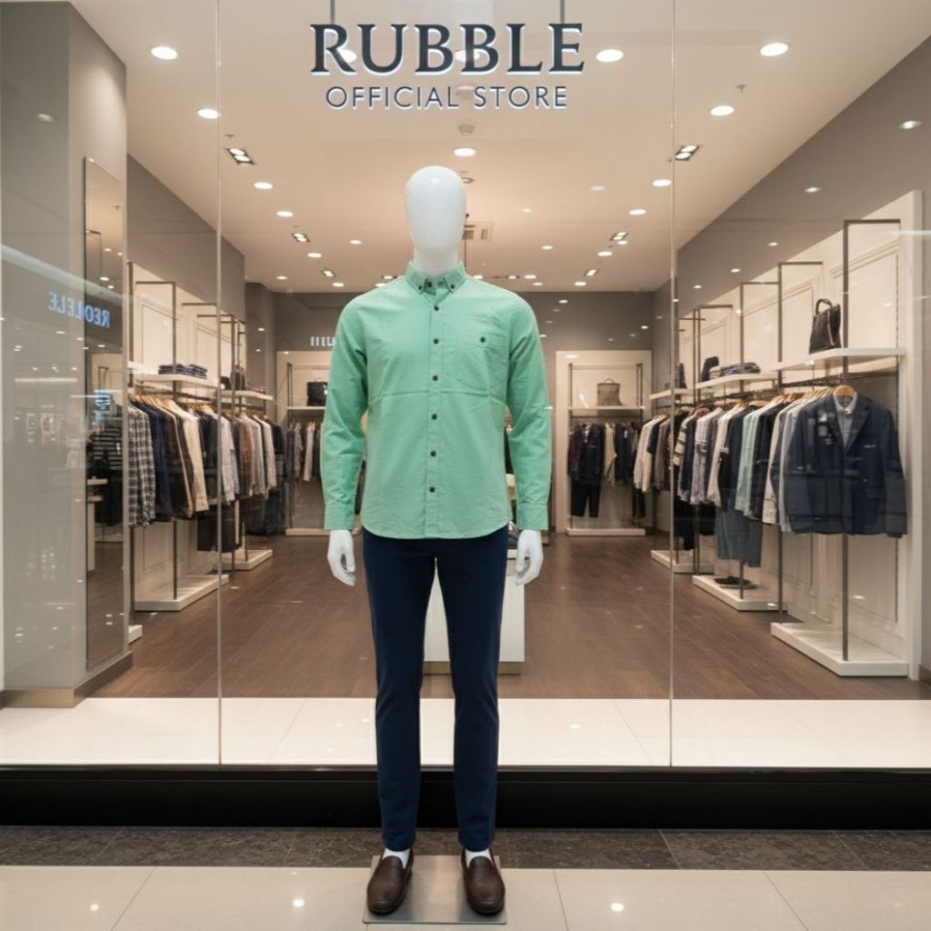 Rubble - Kemeja Panjang Pria Sage Green