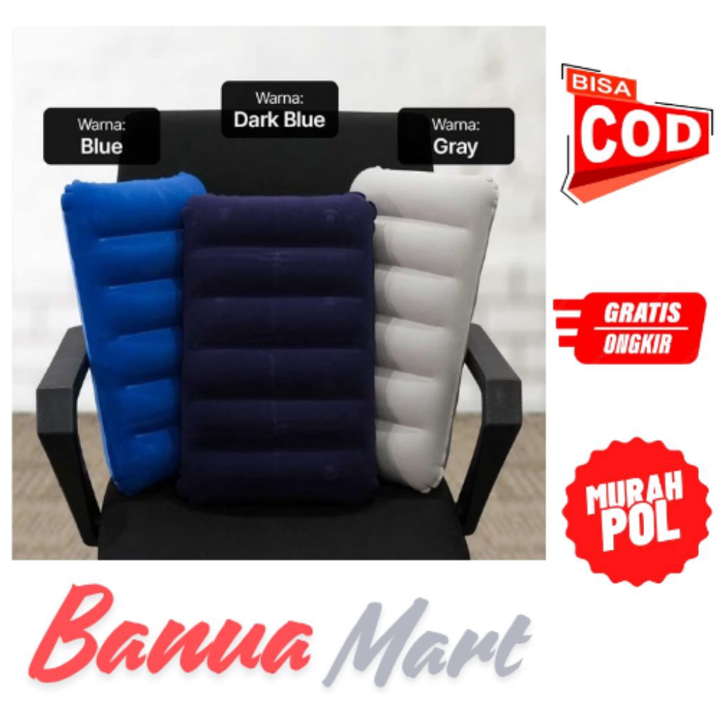 BANTAL ANGIN INFLATABLE / Bantal Angin Tiup / Bantal Udara / Inflatable Travel Pillow / Bantal Campi