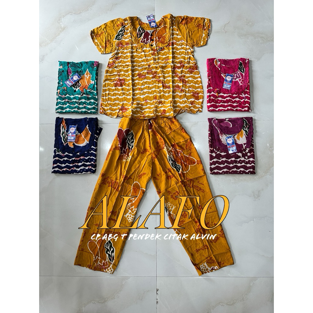 BAJU TIDUR NYAMAN CP ABG T PENDEK BATIK ALVIN CITAK