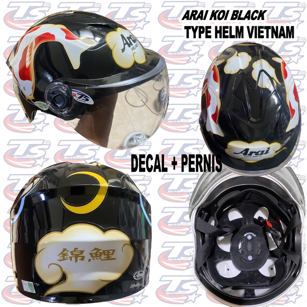 helm motif arai helm motif copy arai koi hitam