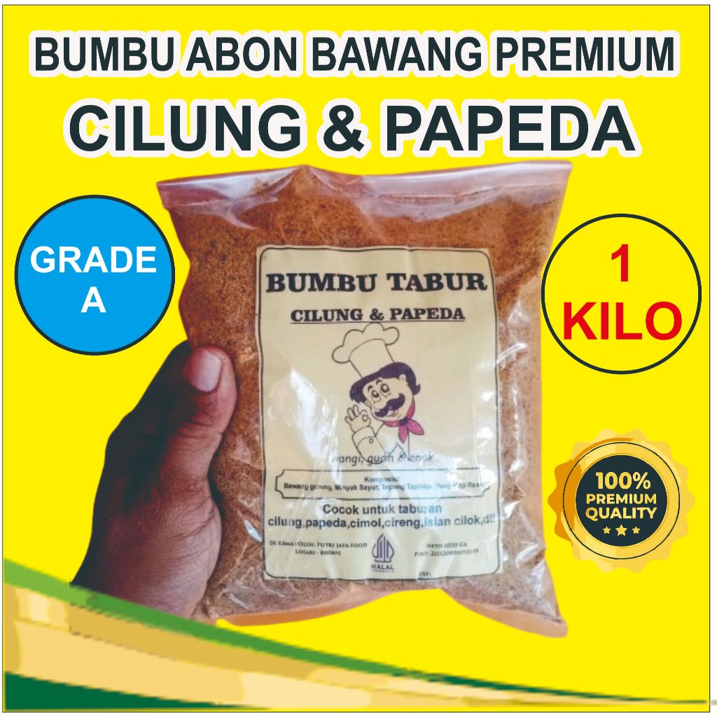 1Kilo 1 Kg Bumbu cilung/papeda Kualitas Super Premium tekstur kasar dan wangi banget bawang. Panir A