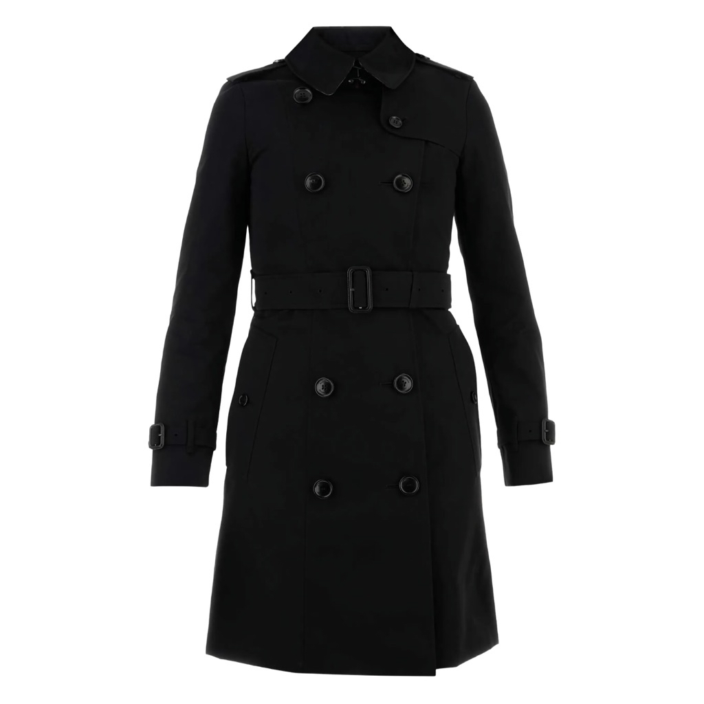Coat burberry ( tag wash, no seri, emboss) / Coat Branded / Burberry trench coat (Hitam)