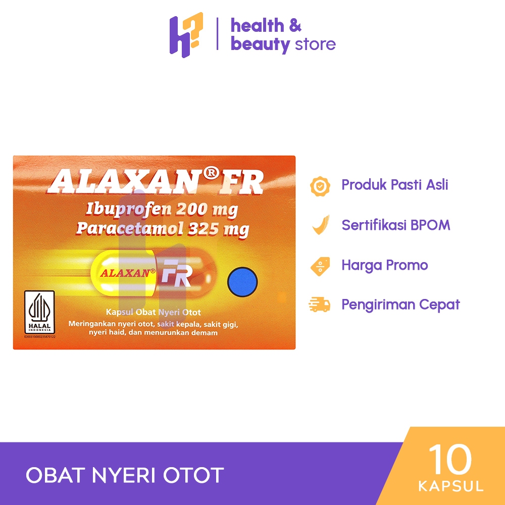 ALAXAN FR IBUPROFEN 200 MG PARACETAMOL 325 MG - 1 STRIP @10 KAPSUL | Obat Penurun Panas, Penurun Dem