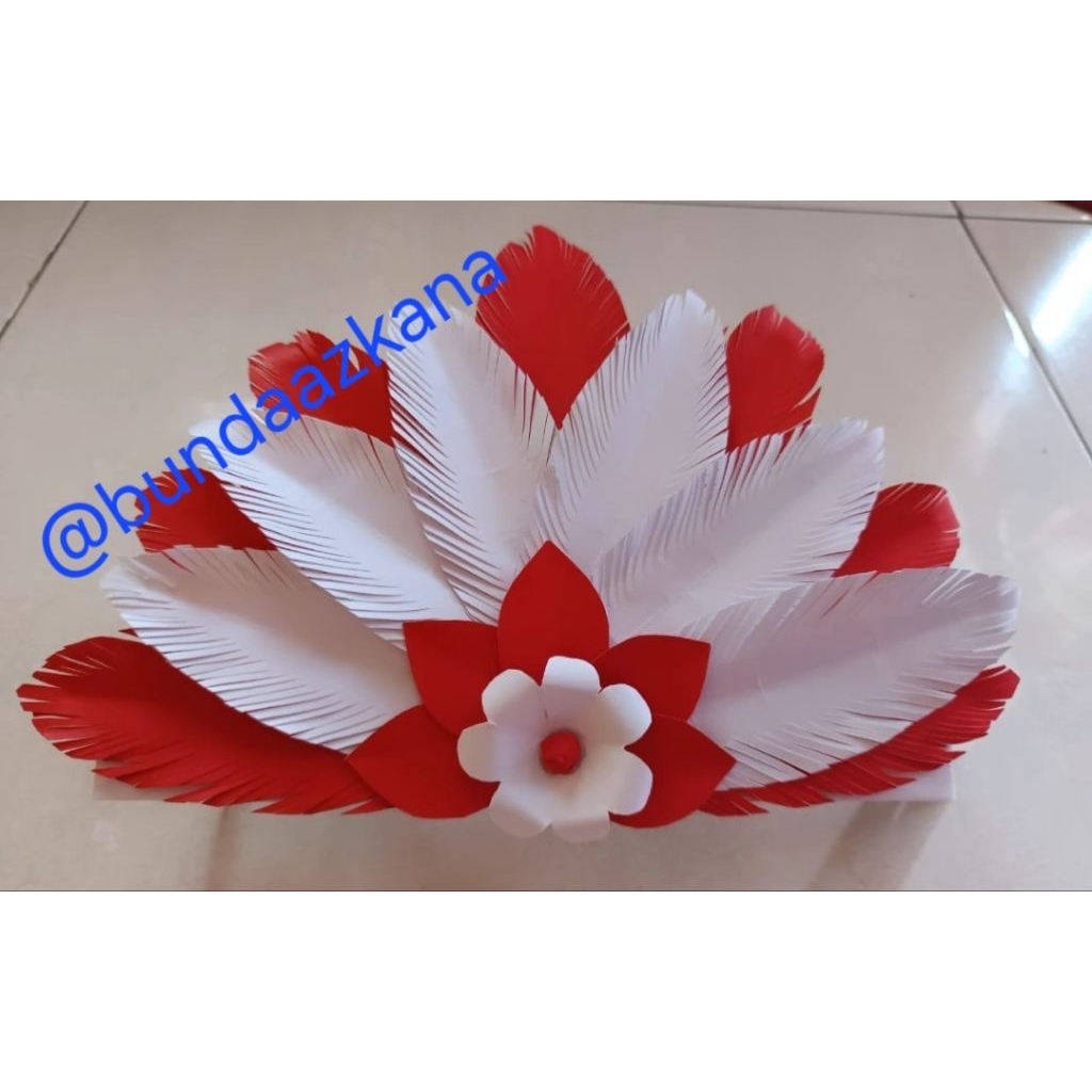 hiasan kepala karnaval#hiasan kepala merah putih#mahkota kertas#mahkota tari#mahkota bunga bunga