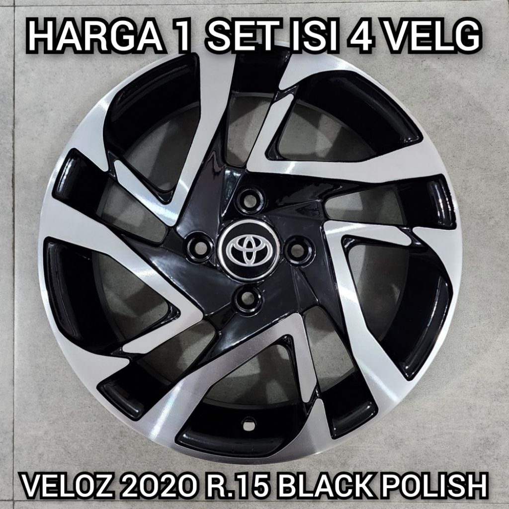 (HARGA U/ 4 VELG) VELG VELOZ 2O2O R.15 model ORI FREE ONGKIR, FREE PAKING KAYU & FREE PENTIL TUBELES