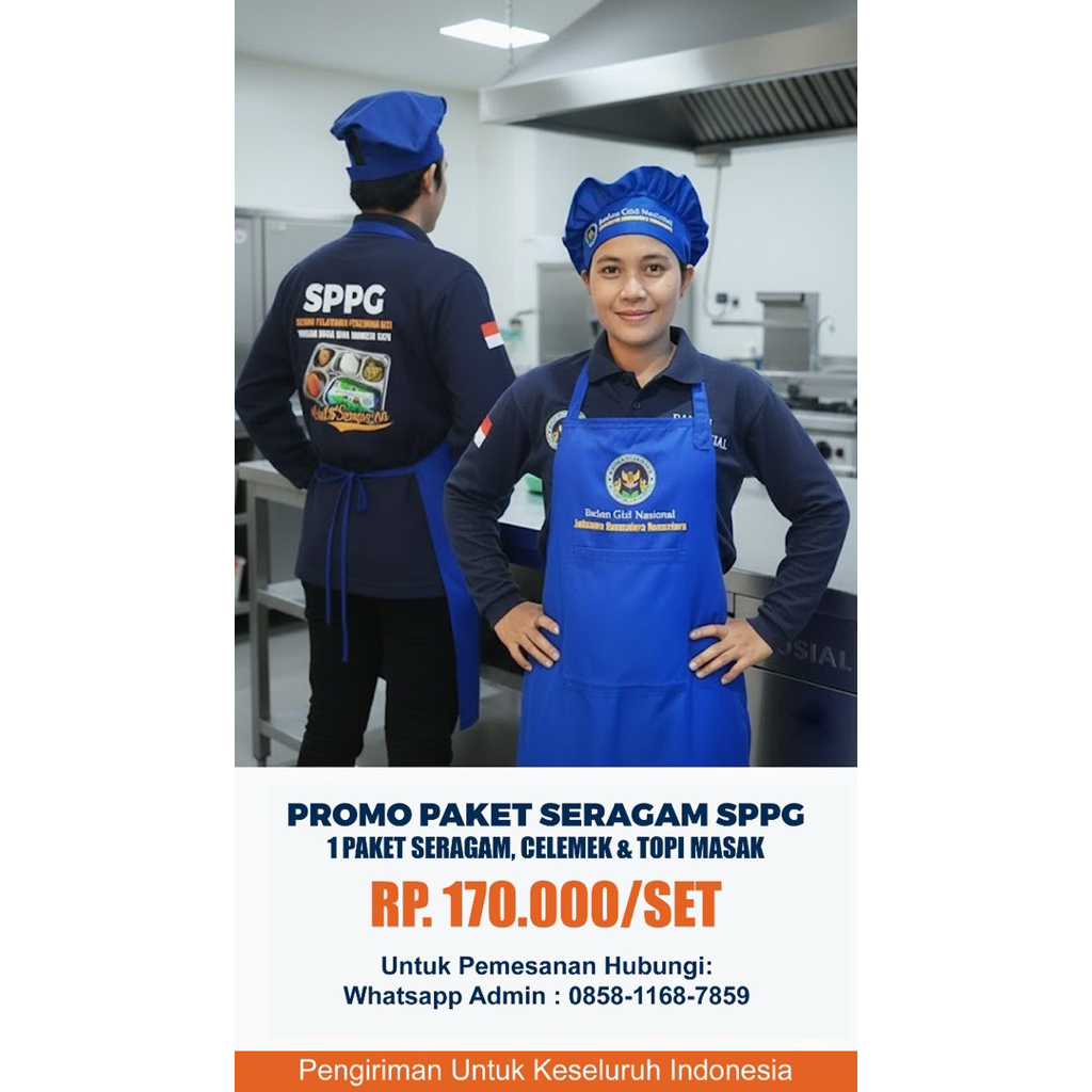 Paket Seragam MBG(Kaos+Apron+Topi)