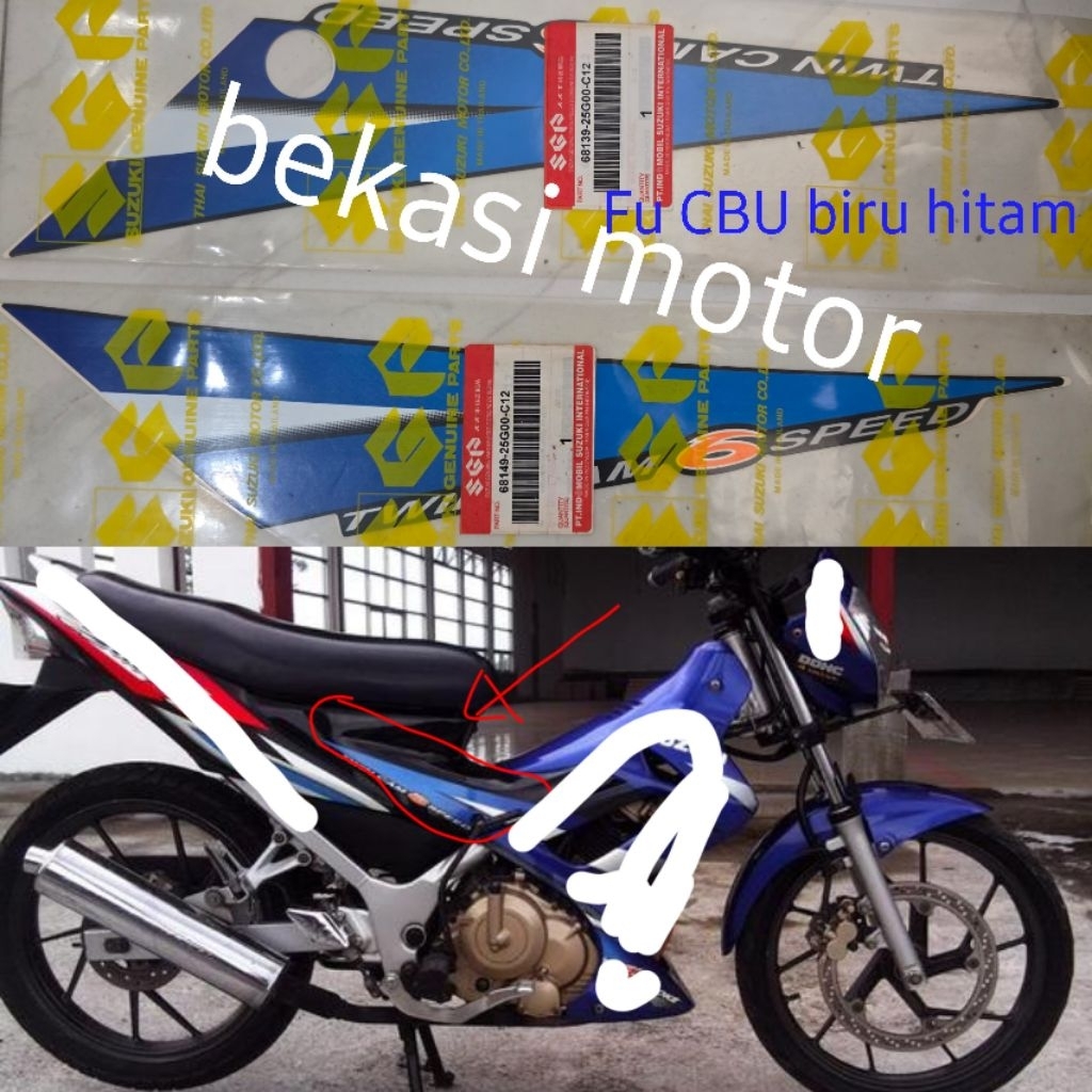 68139-25G00-C12 dan 68139-25G00-C12 sepasang sticker striping suzuki satria Fu Cbu thailand original
