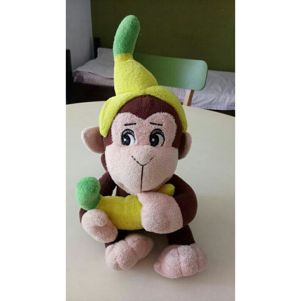 PRELOVED MAINAN BAYI BONEKA MONYET TOPI PISANG MERK ISTANA BONEKA BAHAN HALUS LEMBUT