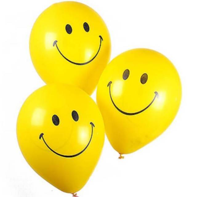 PESTA BALON - Balon Latex Emoji/ Emoticon Smile Senyum Kuning