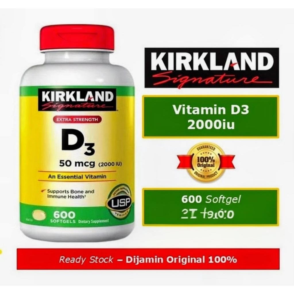 Vitamin D3 2000iu by kirkland garansi asli..isi 600 softgel