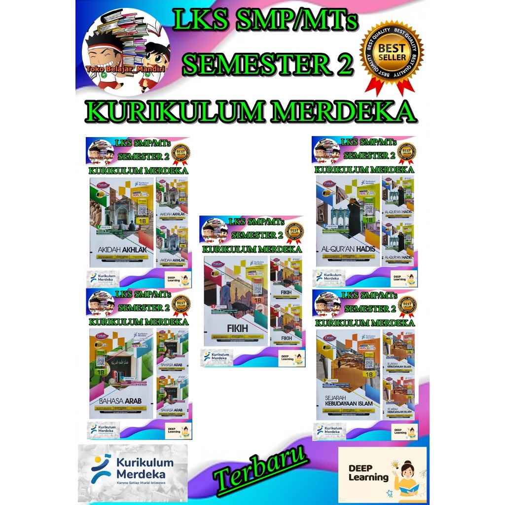 LKS SMP/MTs Kelas 7, 8, 9 Semester 2 KMA 450 / Deep Learning Fattah Akidah Akhlak, Bahasa Arab, Fiki