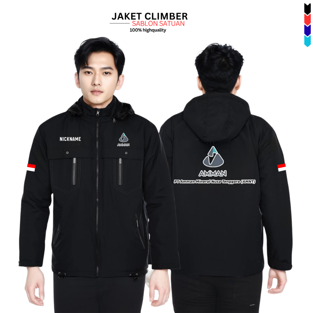 Jaket Amman Mineral Safety Custom Jaket Perusahaan Tambang Jaket Karyawan PT Seragam Kerja