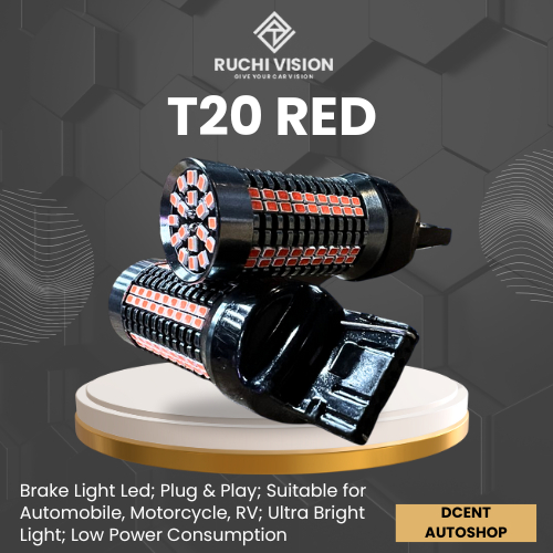 Bohlam LED Mobil - LED T20 Red Ruchi Vision - Bohlam LED Mobil - LED Mobil - 100% Original