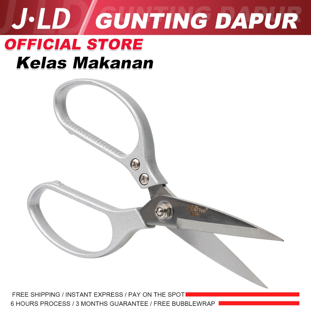 JLD Gunting Dapur Premium  Food Grade 8.5 Inch  Baja Tahan - Pemotong Tulang Ayam, Baja Tahan Karat,