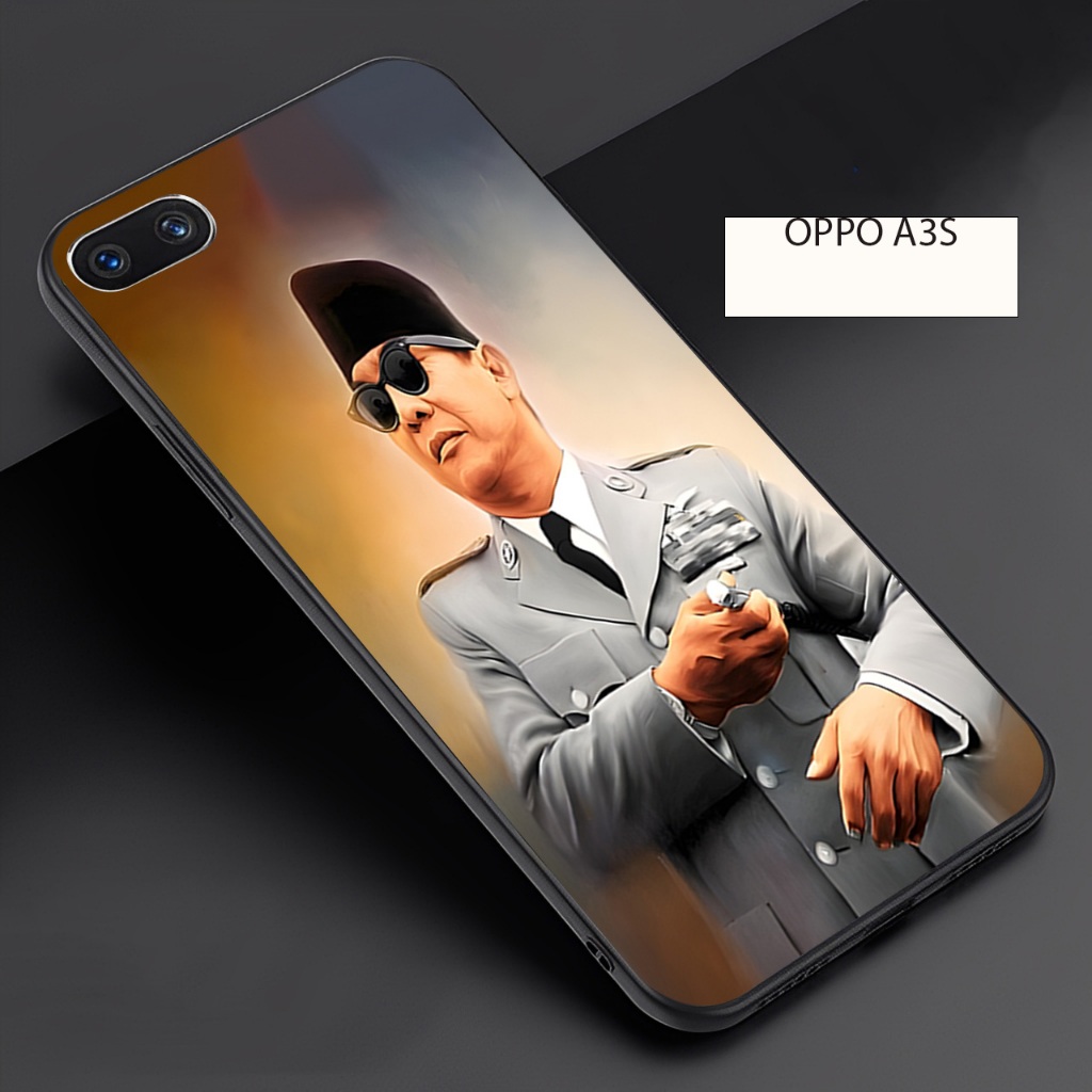 (FC29) Softcase Kaca Glossy For OPPO A3S - Motif Cowo - Casing Anti Pecah Anti Gores dan Kotoran