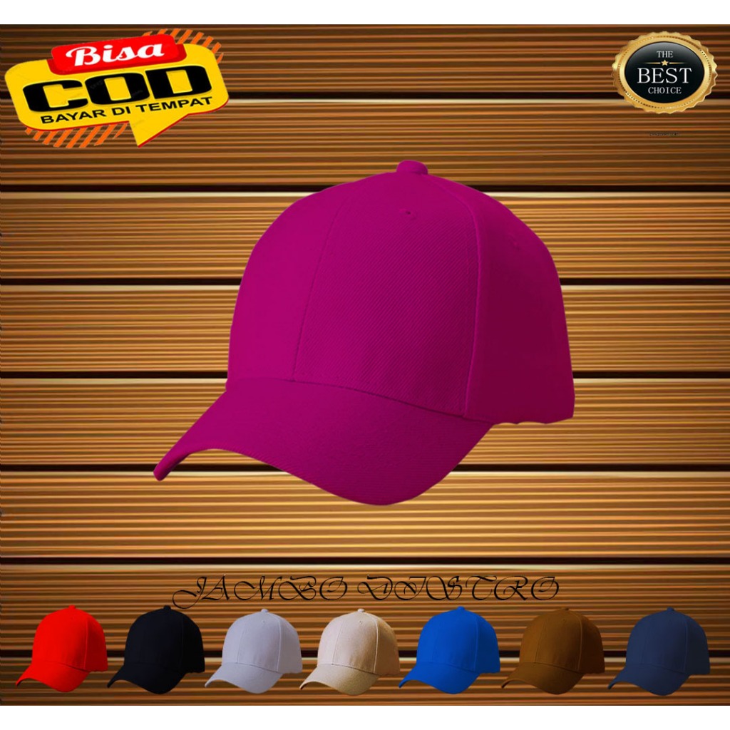 COD-Topi Baseball Polos Keren Fashion Pria &Wanita Terbaru Unisex Pink Fanta 