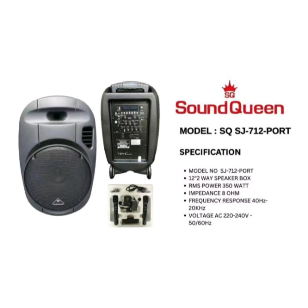 Speaker Portable Soundqueen 12 inch SQ SJ 712 Port ORIGINAL