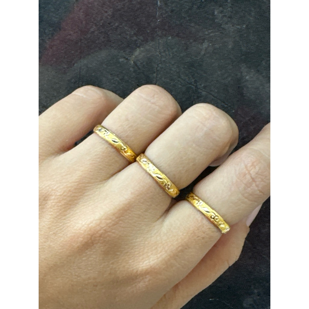cincin emas asli kadar 700 polos cristal 10 11 12 13