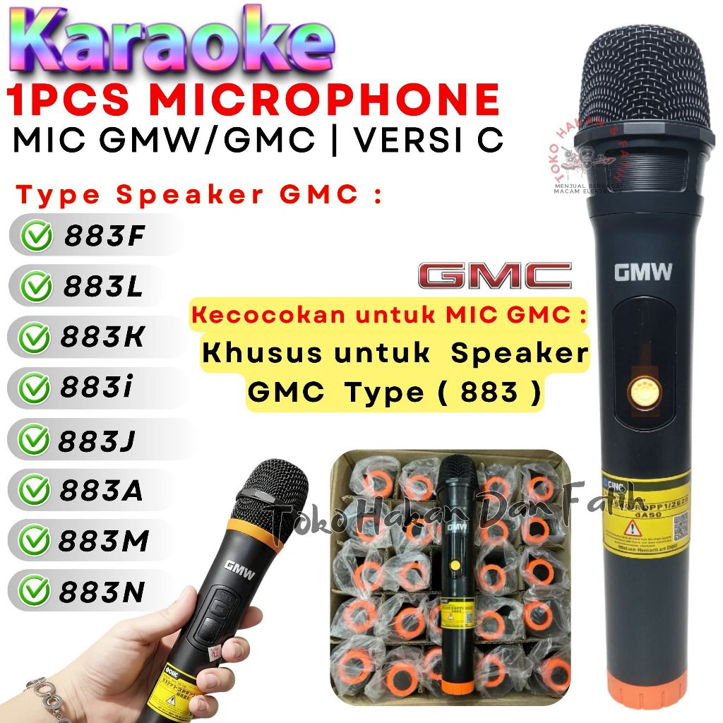Termurah Microphone Nirkabel GMC/GMW Versi C , Microphone Karaoke khusus Speaker GMC ( Mic wireless 