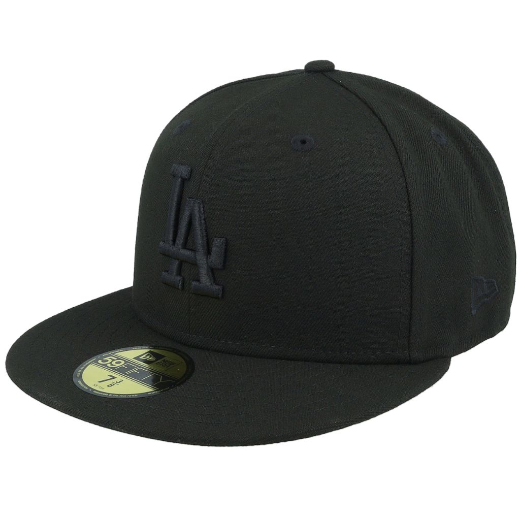 Topi New Era Hitam Logo LA Bordir Premium