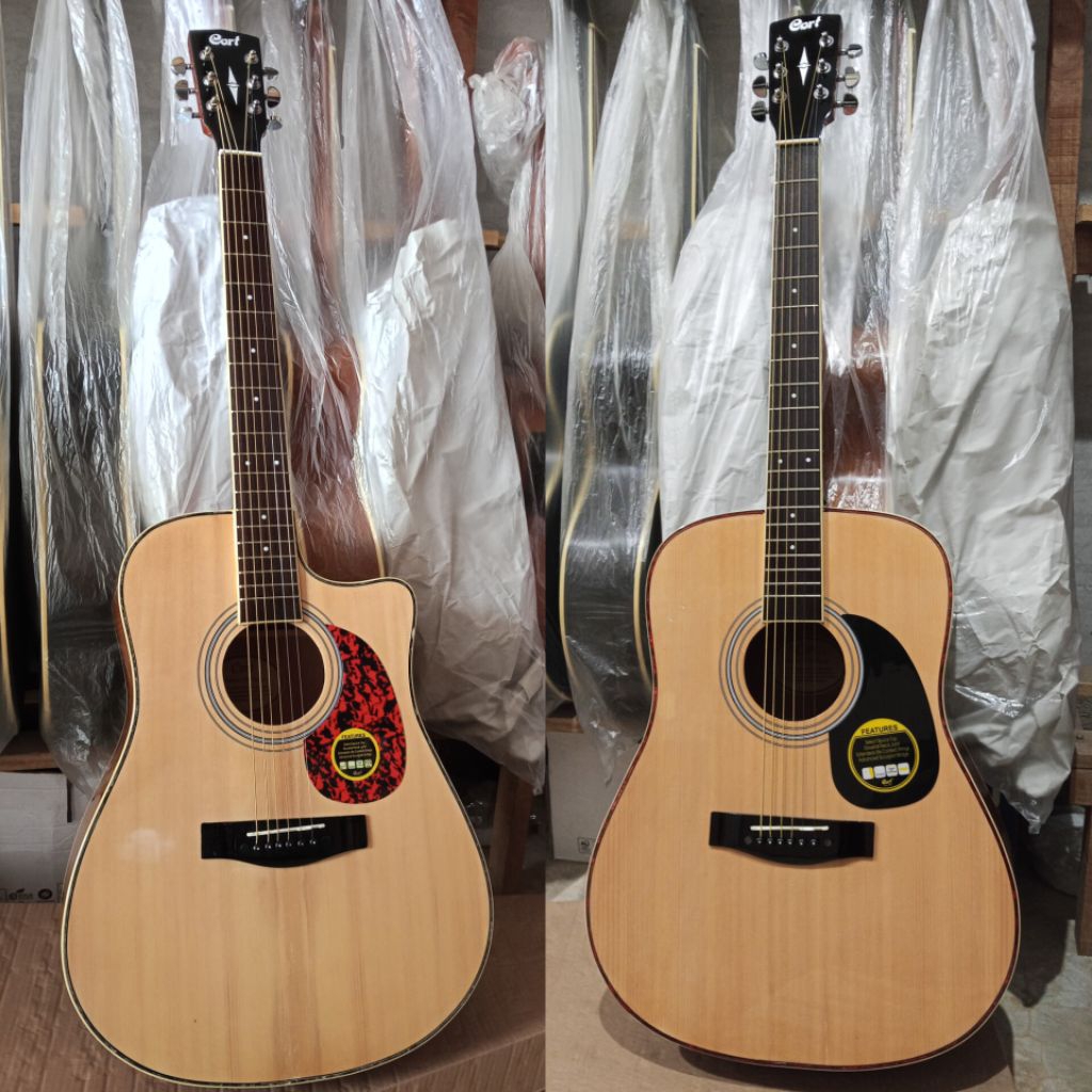 Gitar Cort Jumbo Akustik Custom Kualitas Premium Top Solid Fre Pekin Kayu