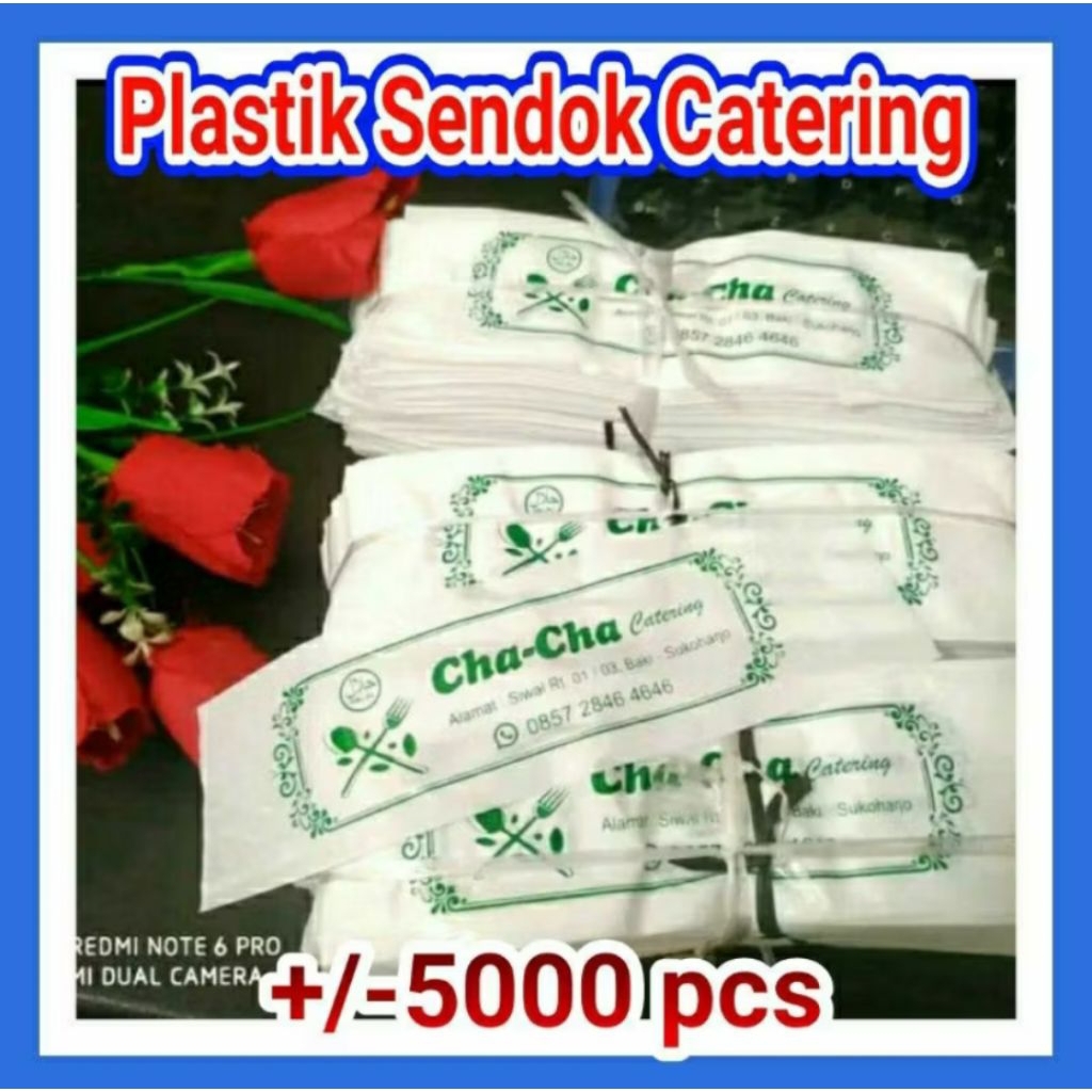 Plastik Sendok Catering Custom Sablon 5x20cm