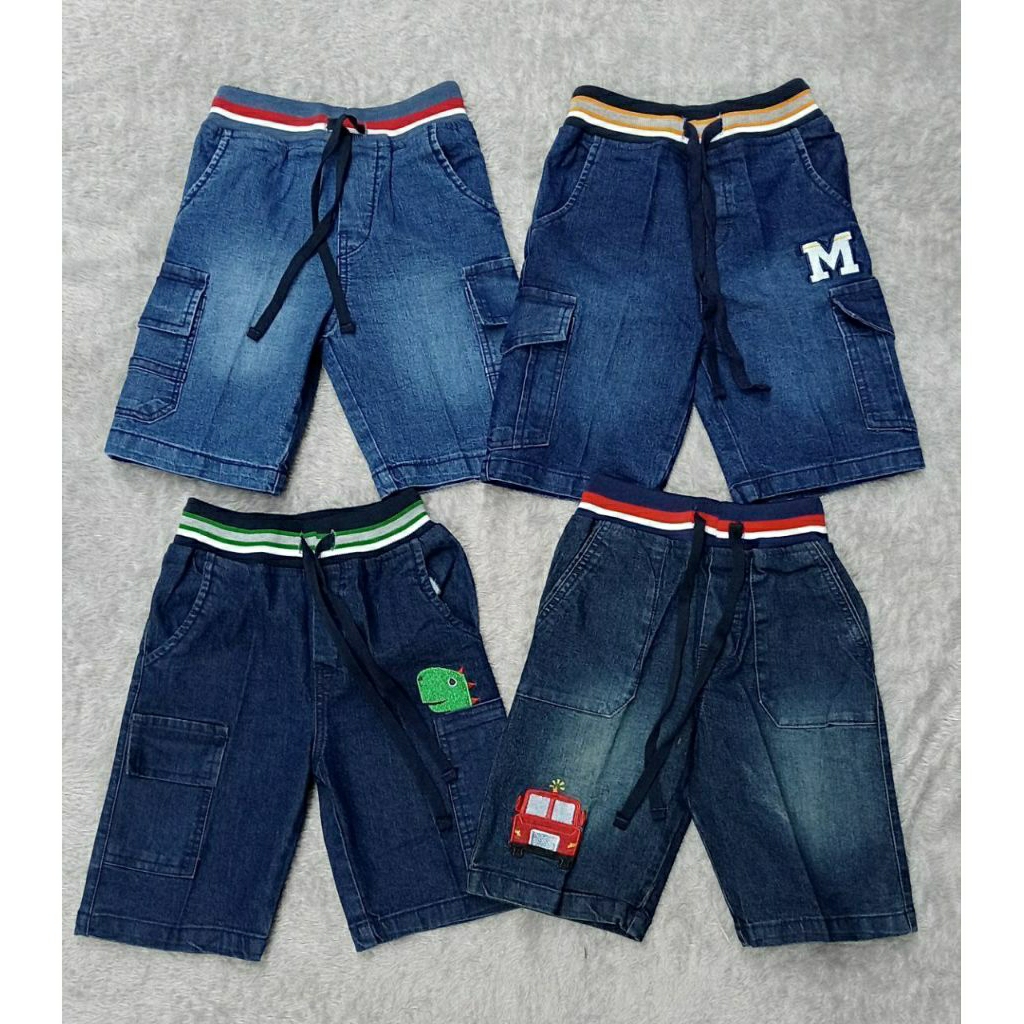 Celana Jeans Pendek Anak Cowok Litt** M umur 2-6 tahun