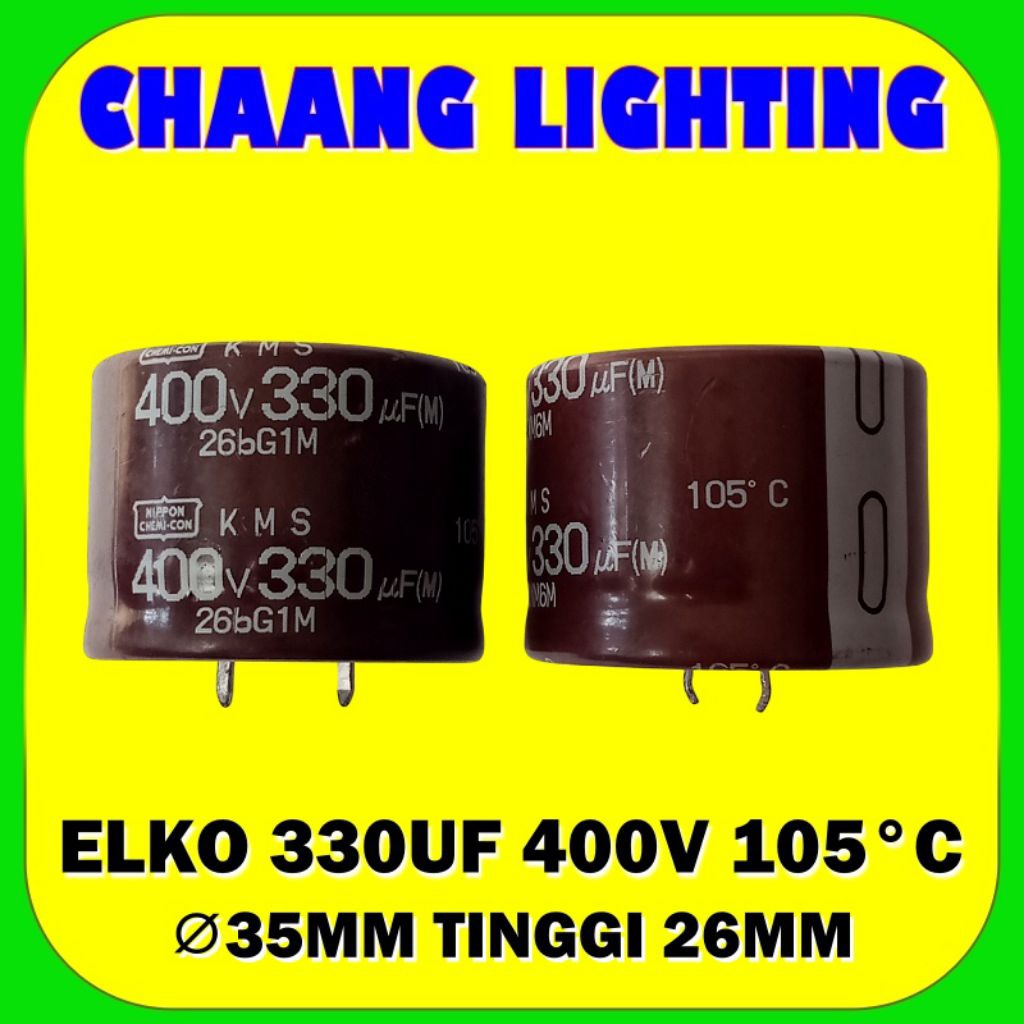330UF 400V KAPASITOR ELKO 330UF 400V CAPASITOR ELCO 330UF 400V 105°C NIPPON