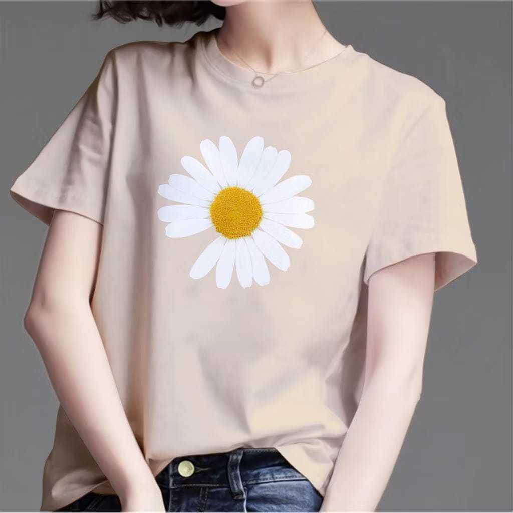 Tshirt bunga daisy/tumbler tee bunga daisy/kaos atasan wanita dewasa
