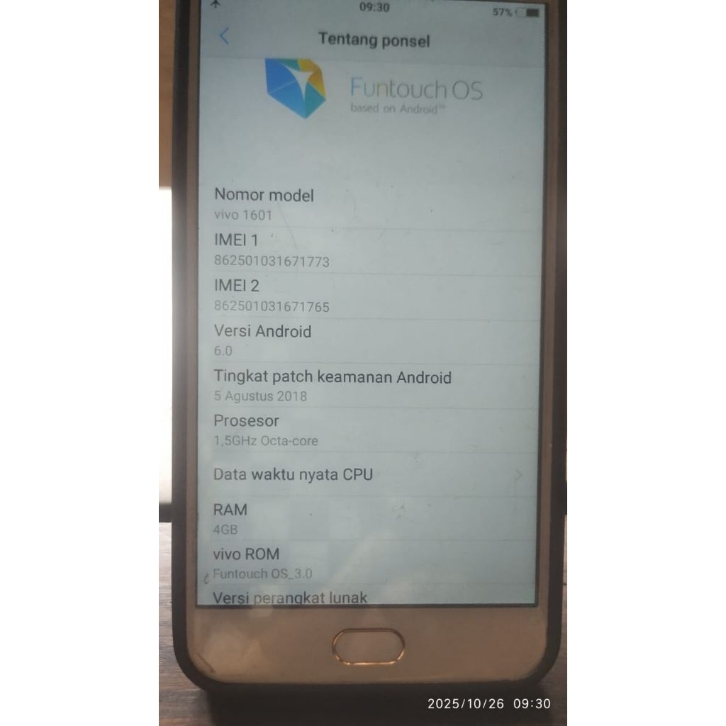 Hp Vivo V5 4/32 Second Normal original
