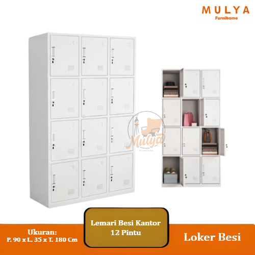 Lemari Locker Besi 12 Pintu/Locker Cabinet 18,12,6 Pintu Putih