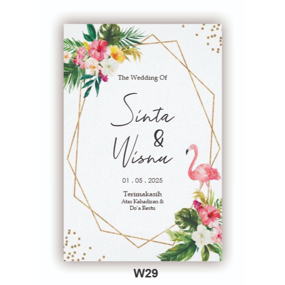 Kartu Souvenir Pernikahan/Thanks Card/Kartu Ucapan Wedding