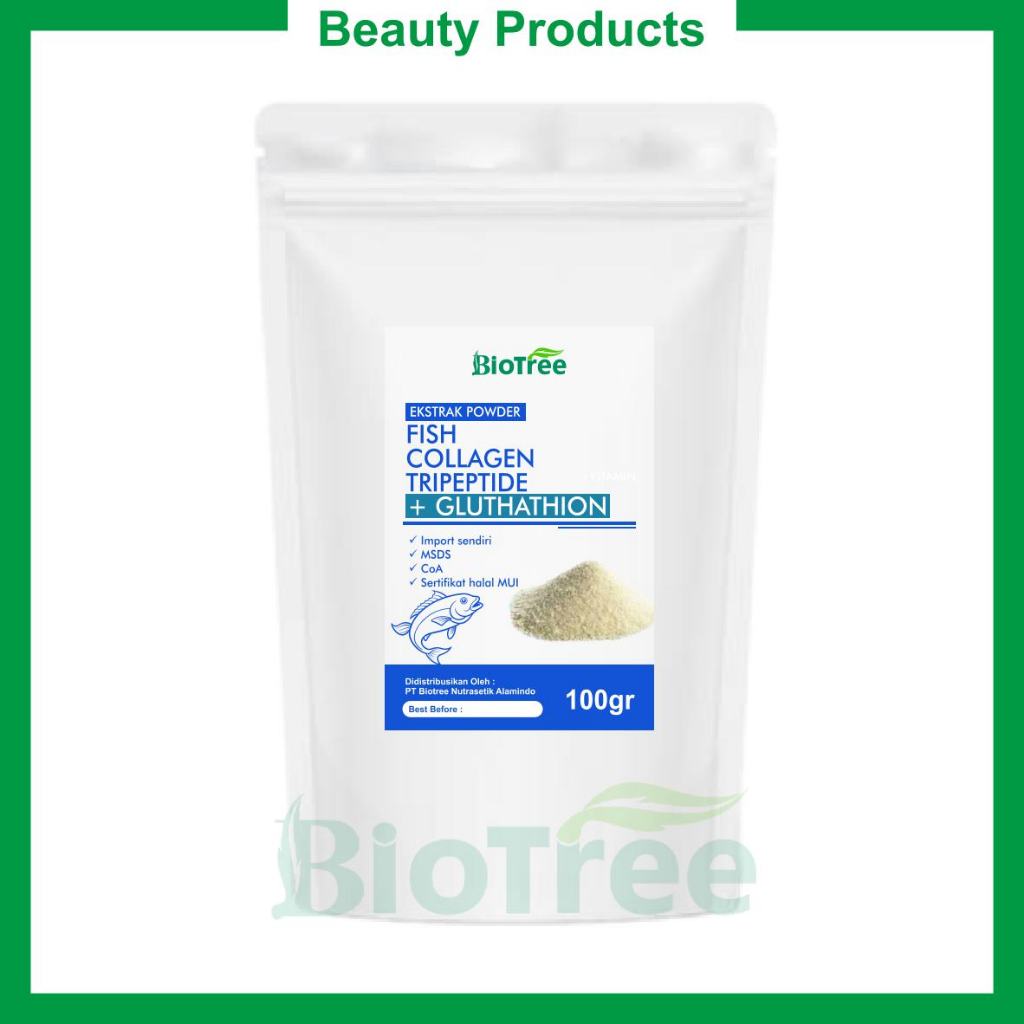 Fish Collagen Tripeptide + Glutathione Powder bubuk kolagen kualitas tinggi