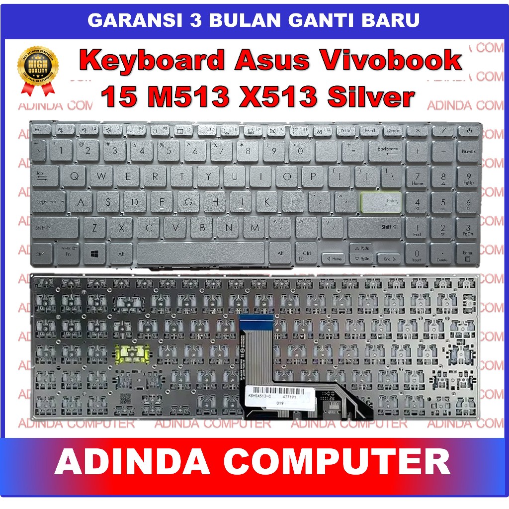 Keyboard Asus Vivobook Ultra 15 X513 K513 K513MA M513 R513 K513EP Silver